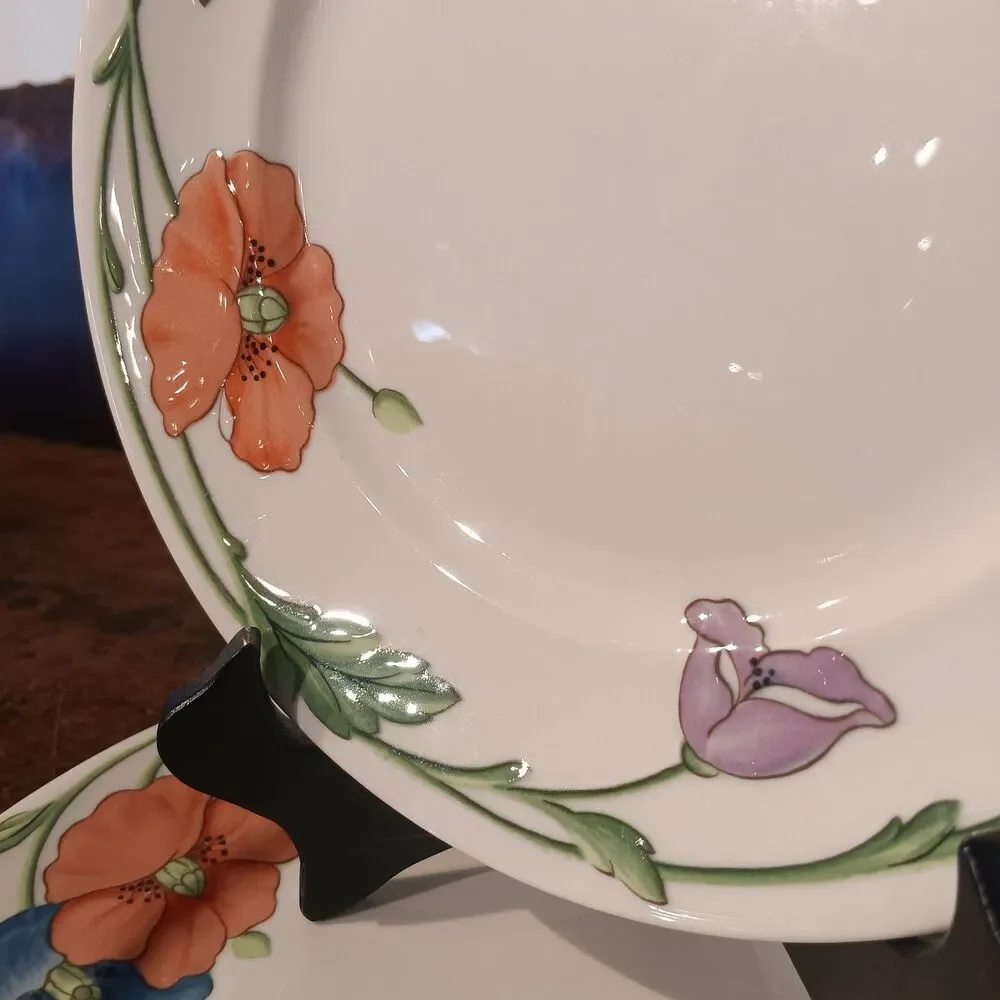 VTG Villeroy & Boch Amapola 8.25 Set of 3 Salad Plates 80's Cottagecore Floral